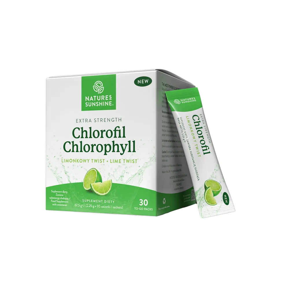 Chlorofil w saszetkach o smaku limonkowym (30 saszetek) | Nature's Sunshine